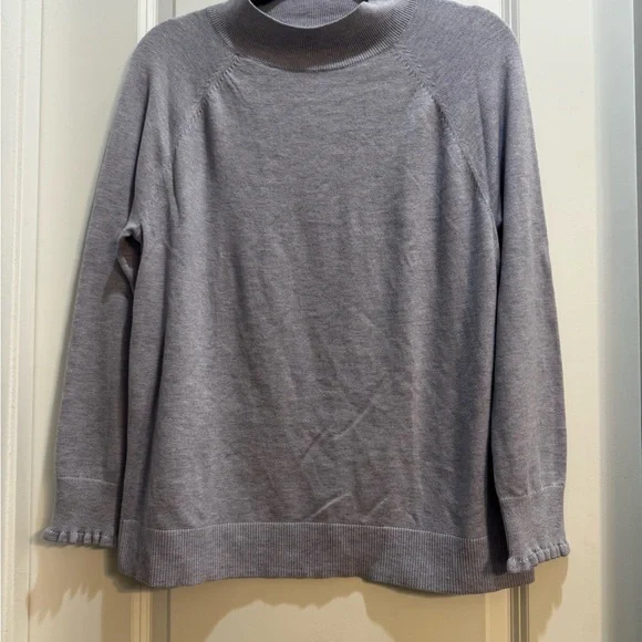 Loft Lavender Faux Turtleneck Sweater  Large Pet Armpit To Armpit 21” Length 28” - Picture 4 of 6